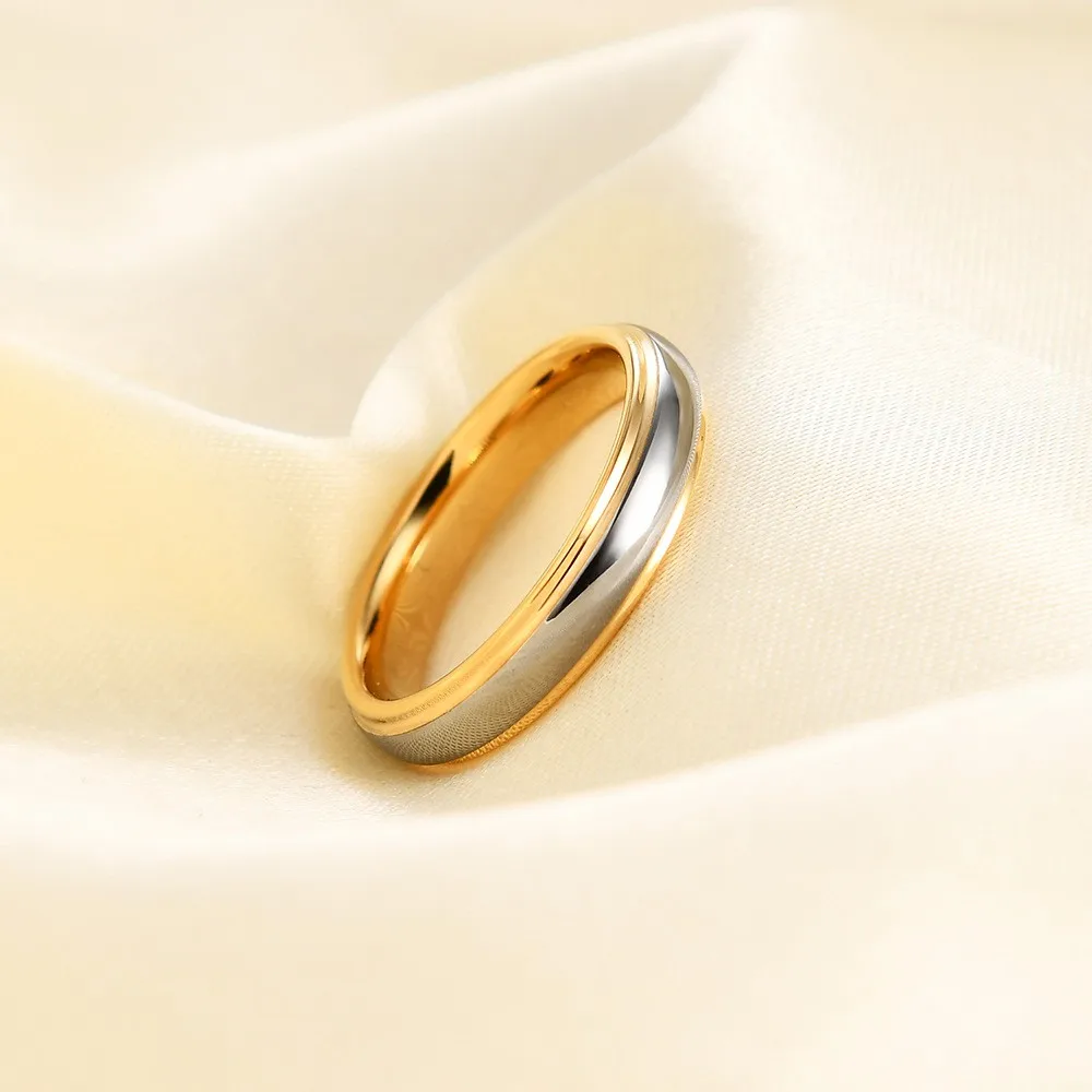 Klassischer 4/6 mm Wolfram-Herrenring, beidseitig gebogen, Roségold, Edelstahlring für Frauen, Ehering, Paare, Schmuckzubehör – Detail 5