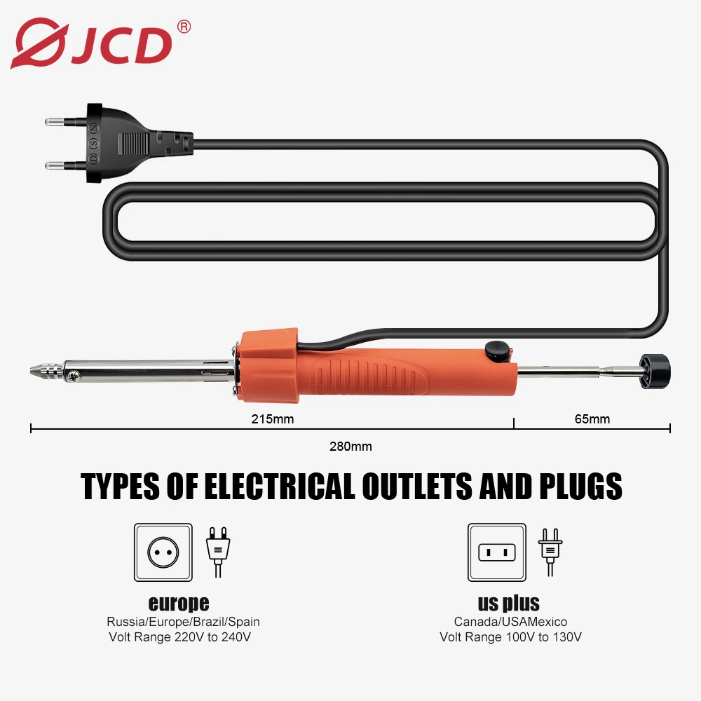 JCD 30W 2 IN 1 Ventosa elettrica per saldatura a vuoto Potente pompa dissaldante Aspirazione Pistola di stagno Saldatura Ventosa Penna Rimozione