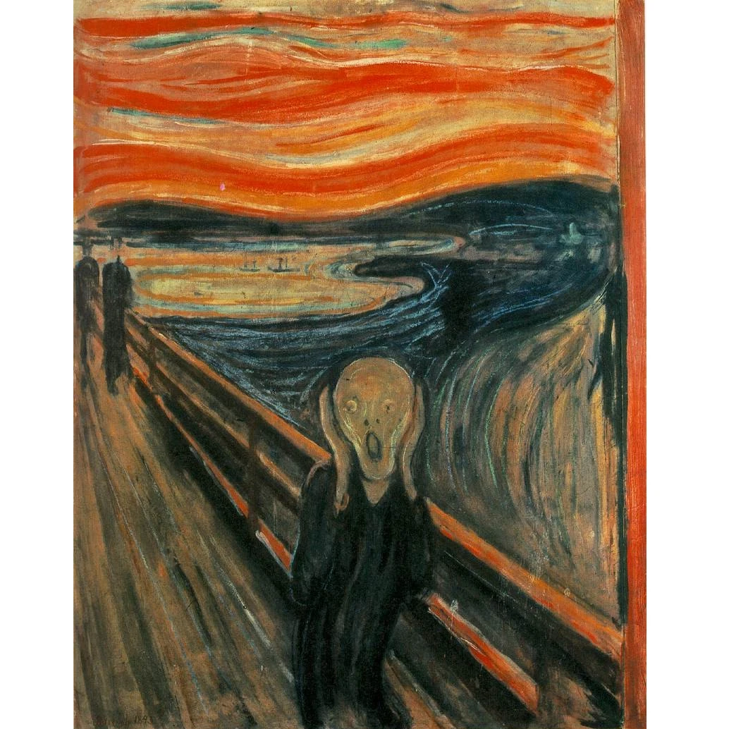 

Pure hand-drawn expressionism oil painting replica of The Scream by Edvard Munch Modern wall art Home decoration canvas Free shi