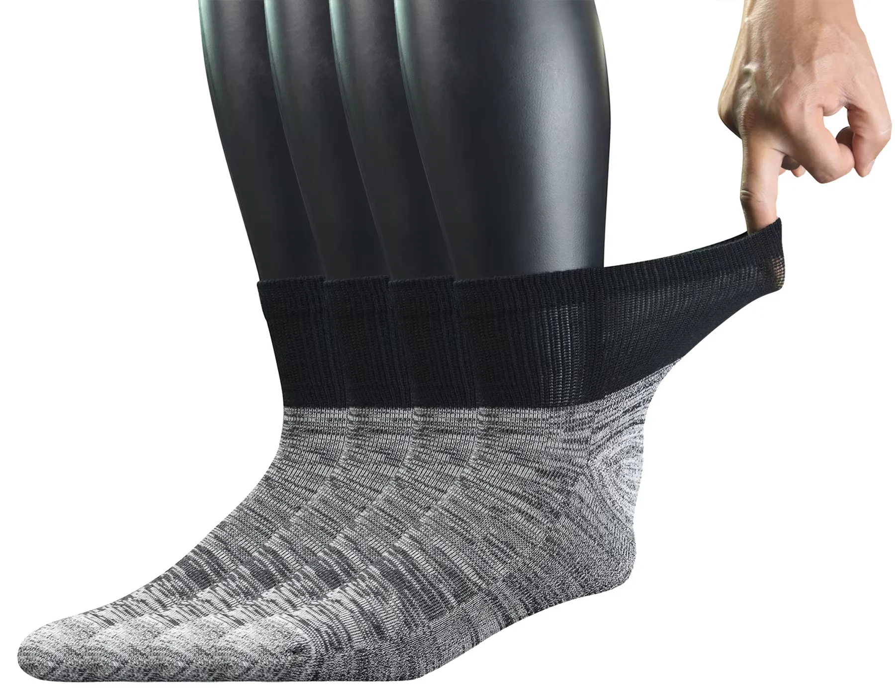 Men's 4 Pairs Bamboo Diabetic Ankle Socks with Seamless Toe And Cushion Sole,L Size(Socks Size:10-13)