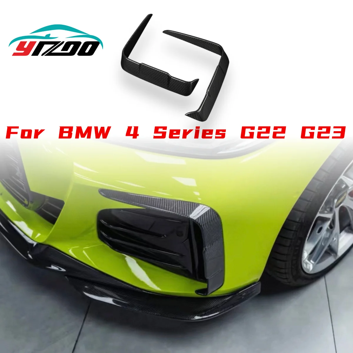 

Накладки на передний бампер из сухого карбона для BMW 4 серии G22 G23 2021+ (стиль S), сплиттеры из FRP