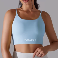 Pchee Bum Buttery Soft Yoga BH Frauen einfarbige Sport unterwäsche sexy Rücken atmungsaktiv Workout Fitness Crop Top Gym Wear