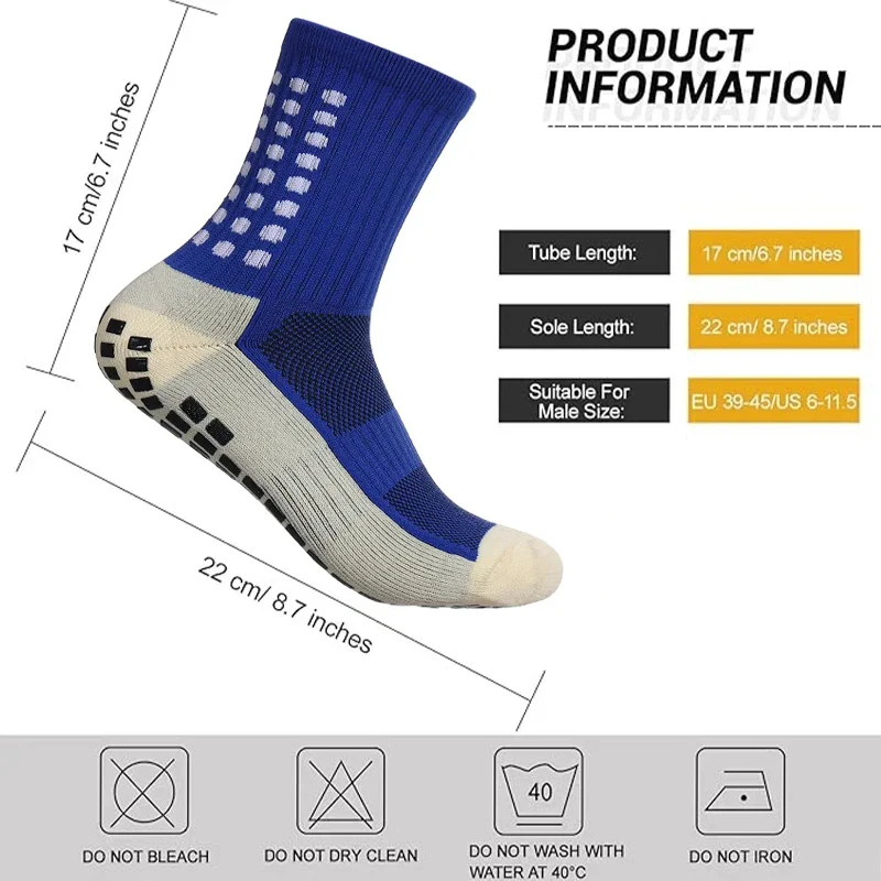 MagiMobo Grip Football Socks Glue Dispenser Men Mid Calf Socks Non Slip Running Sports Socks