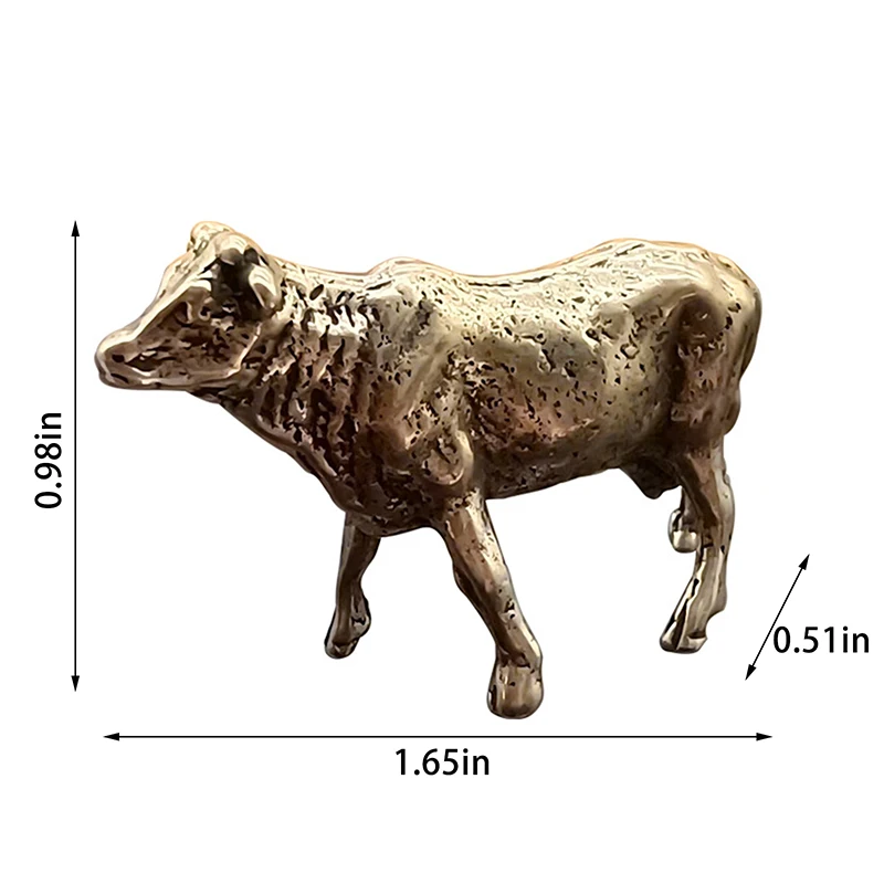 NEW! Brass Cattle Small Ornaments Miniatures Figurines Desk Decoration Animals Statue Ornament Home