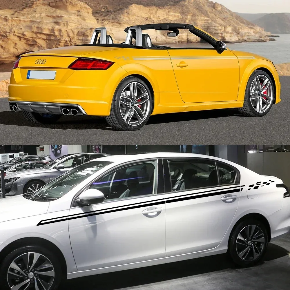 For Audi TT 8N MK1 MK2 8J Coupe MK3 8S Roadster TFSI Car Waist Line Sticker Side Door Vinyl Decals Trims Decoration Accessories - view 3