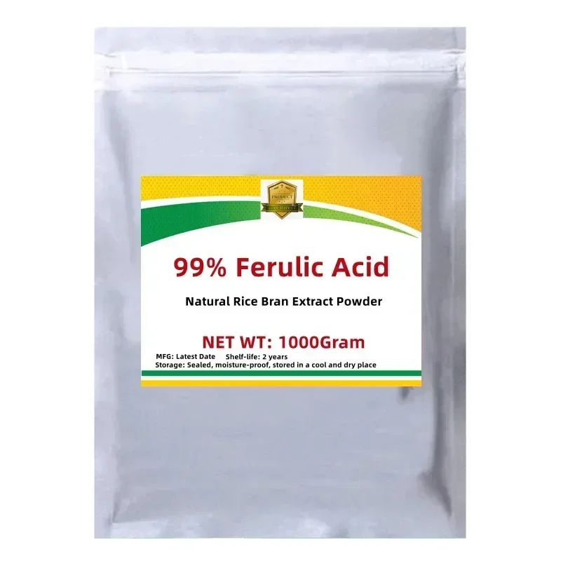 50g-1000g High Quality Ferulic Acid Powder Natural Rice Bran Extract Antioxidant Ingredient, Free Shipping