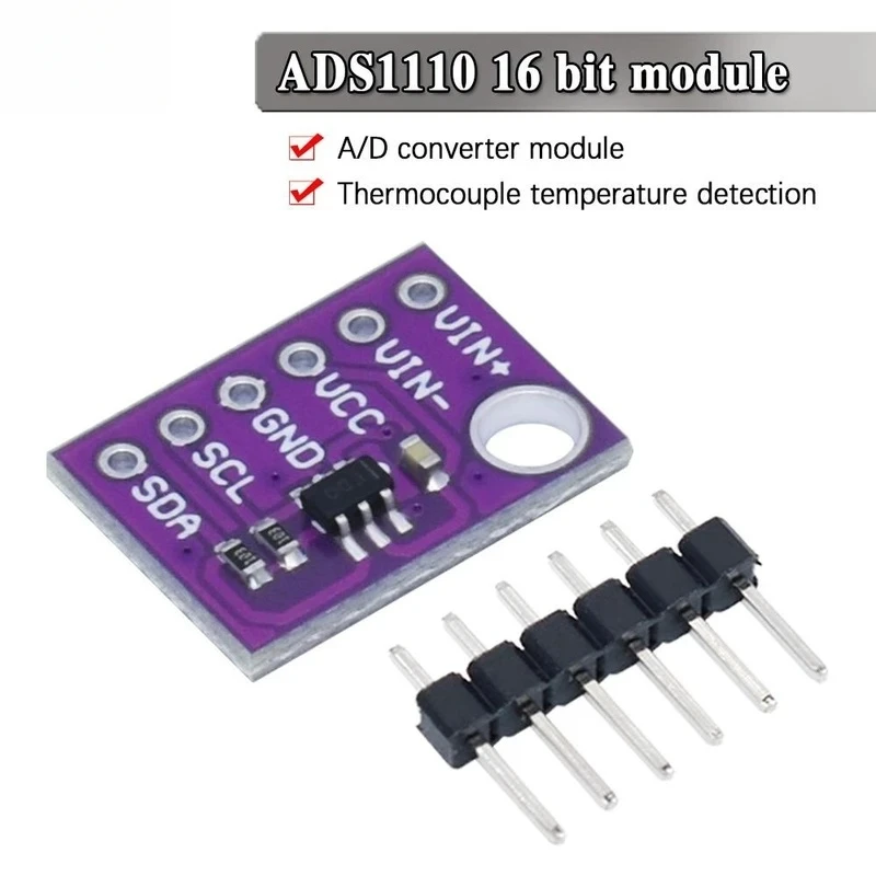ADS1110 16-Bit Analog/Digital AD Convertor Thermocouple Temperature Detection 1110 2.7-5.5V 240uA