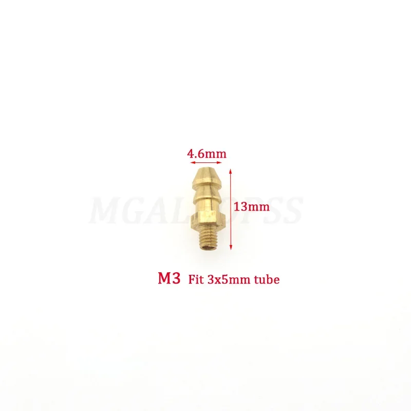 Robinet de refroidissement à eau en laiton pour voiture/bateau RC, 2 pièces (embouts d'eau à filetage M3/M4/M5) buses de carburant pour voiture/bateau à essence méthanol