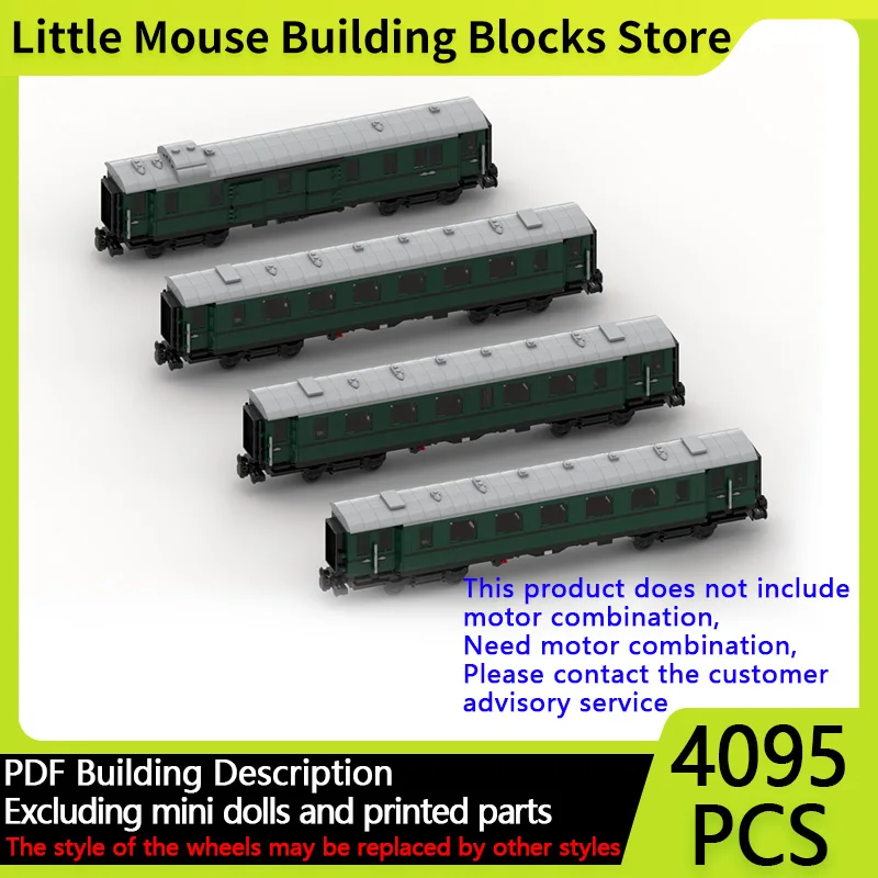

City Car Model MOC Building Bricks Railway Passenger Carriage Modular Technology Gifts Holiday Assemble Children Toys Suit