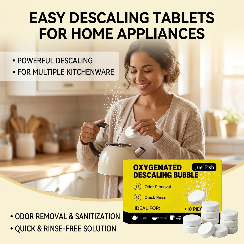 Oxygenated Descaling Bubble Tablets Removing Limescale Reduce Odor Kettles & Coffee Makers Cleaner