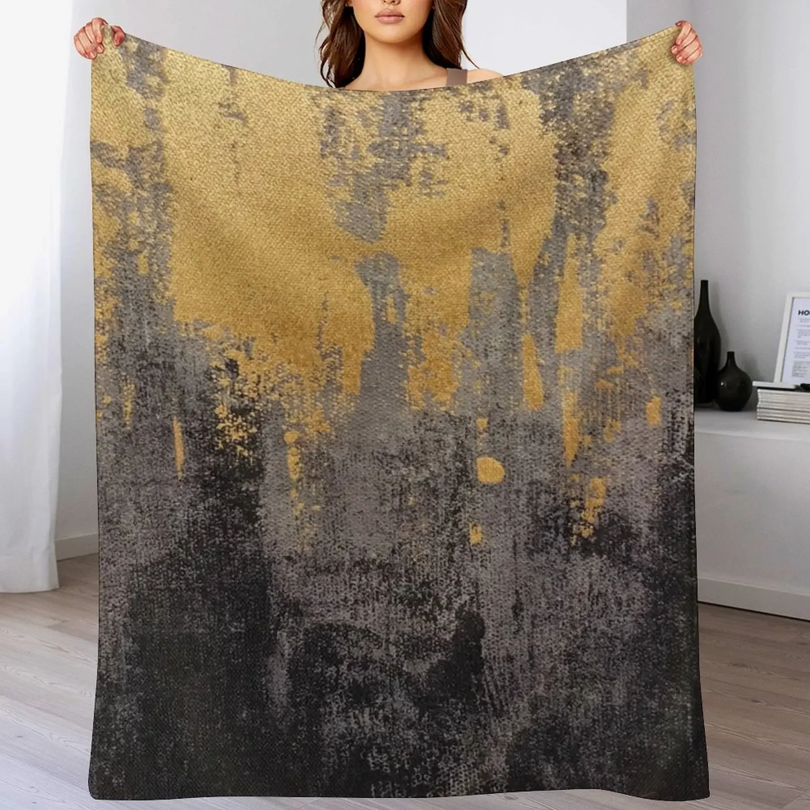 

Black and gold pattern Throw Blanket Luxury Thicken Stuffeds Warm Loose Blankets