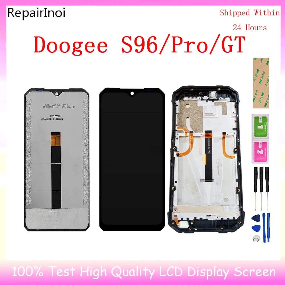 

Для DOOGEE S96 Pro ЖК-дисплей + замена сенсорного экрана в сборе для dogeeS96 S96 GT ЖК-экран + клейкая лента 3M