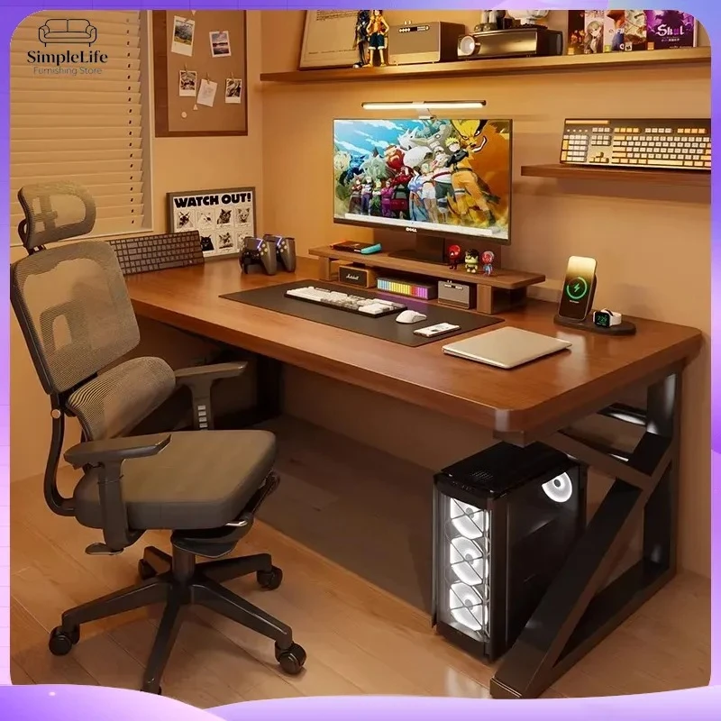 Gaming Computer Desk with Cable Management Adjustable Height Ergonomic Office Desk for Home Study Room Bedroom Workstation