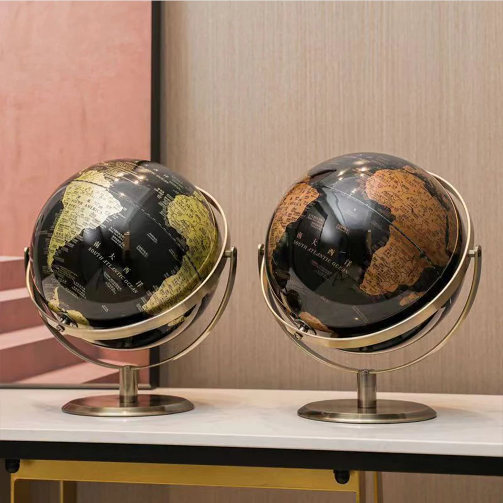 27X32CM Modern World Globe Home Decor 24X27CM Accessories Retro Desktop Globe Geography Creative Learning Map For Kids Education