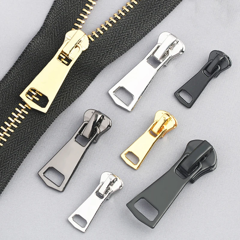 

5/10P 3# 5# 8# 15# Zipper Sliders for Metal Zip Down Jacket Large Size Repair Zippers Puller Head Closure Zips Pull Cursor Lock
