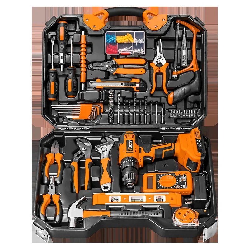 Factory direct sales  hardware tool set lithium battery power tool hand drill combination set toolbox