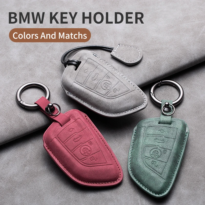 

Suede Leather Car Smart Key Case Fob Cover Shell For BMW G30 G20 X1 X2 X3 X4 X5 X6 520 525 320i G11 F15 F16 G01 G02 Accessories
