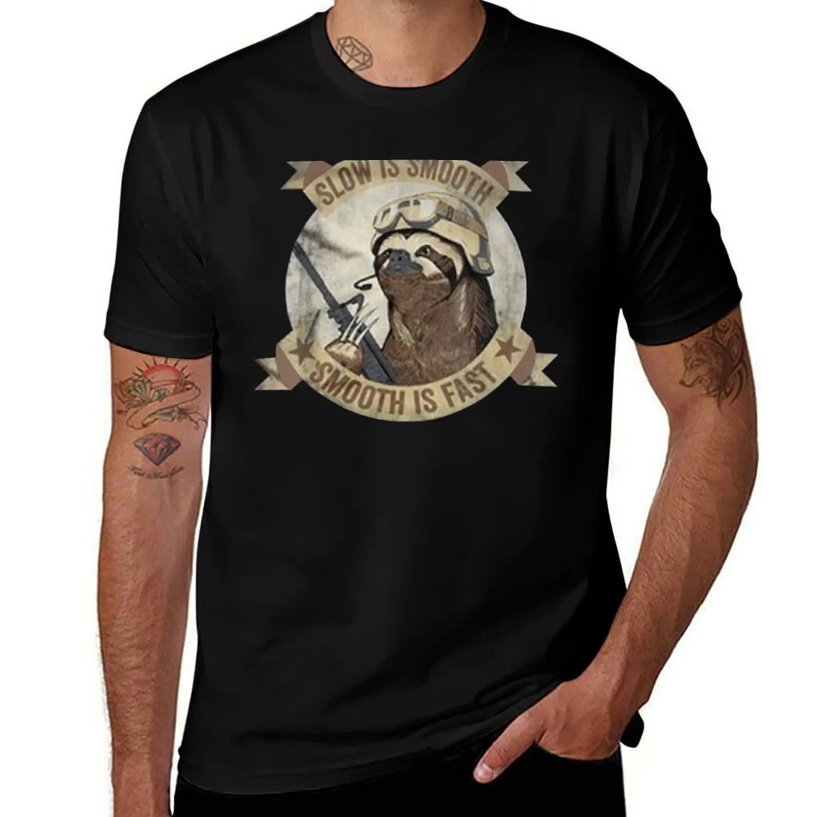 

men for Slow Sloth Smooth T-Shirt Is graphic Is designer t man for shirts t Guns Smooth Sticker shirts man Fast shirt man t
