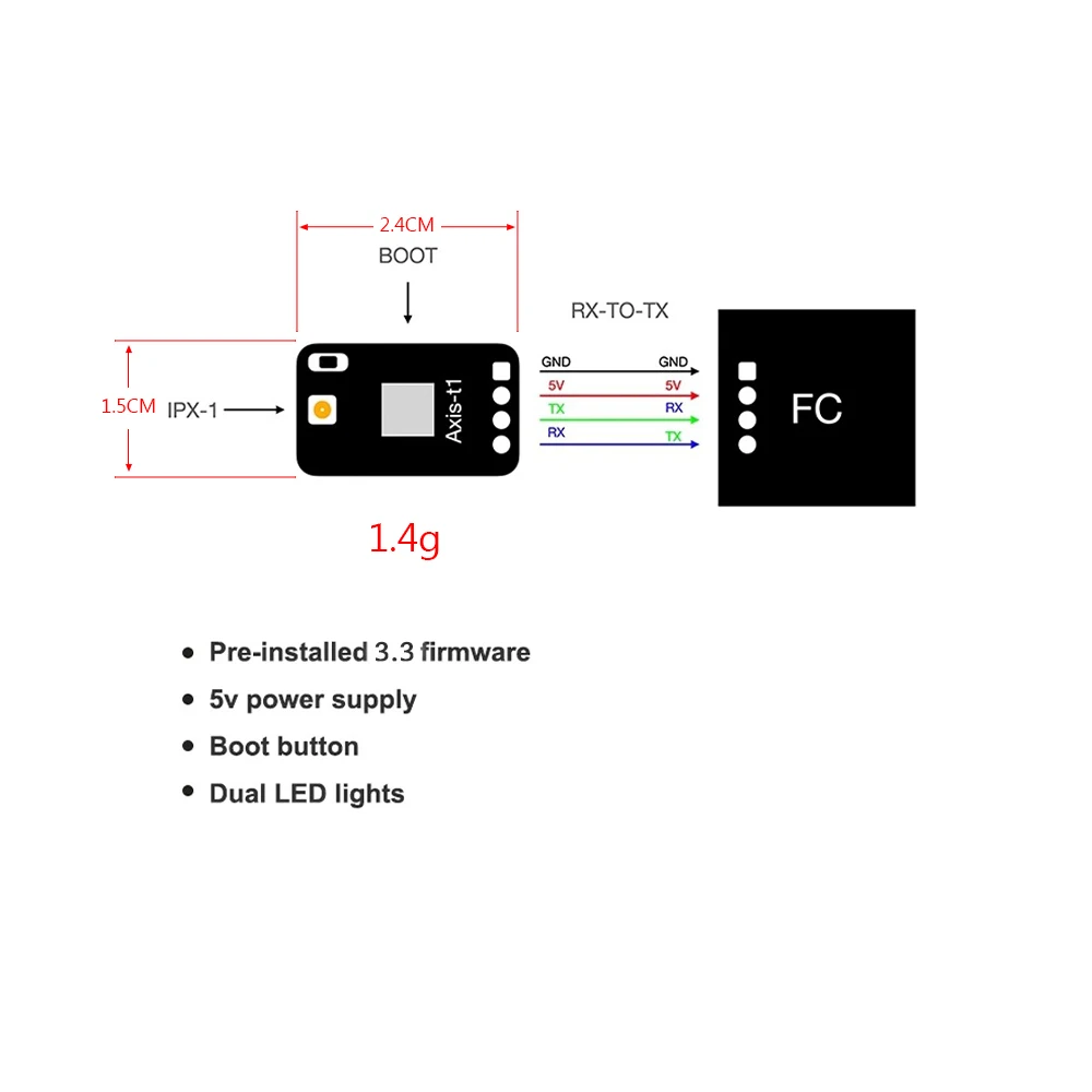 Axisflying ES900 DUAL RX ELRS Diversity Receiver 915MHz / 868MHz Built-in TCXO for RC Airplane FPV Long Range Drones DIY Parts