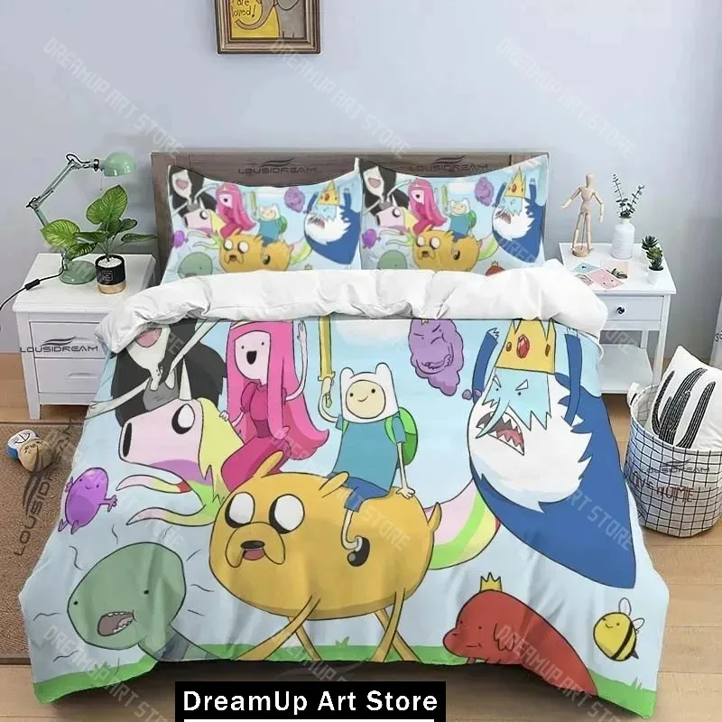 

Cartoon Adventure Time Finn and Jake Duvet Cover Comforter Bed Single Twin Full Queen Size 3d Youth Girl Boys Gift