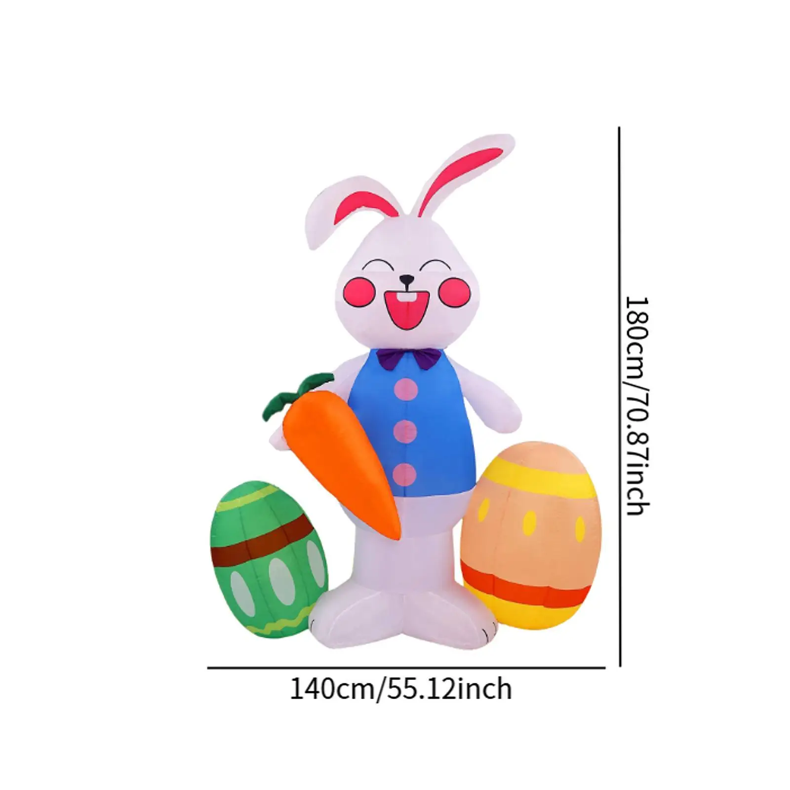 

Lighted Easter Bunny Inflatable Toy Large Waterproof Polyester Garden Sculpture for Outdoor Holiday Yard Decoration