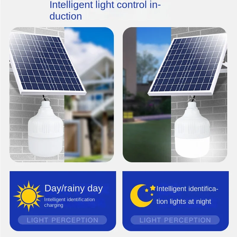 Outdoor IP67 LED Solar Bulb Emergency Charging Feature Night Market Stall Camping Road Lighting Cross-Border Compliant Garden
