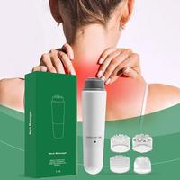 Electric Handheld Neck Massager Muscle Relax Massage Tool With 4 Massage Heads Rechargeable Vibration Massager For Neck Shoulder