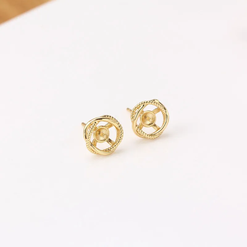 1 Pair E336 Gold Plated Copper S925 Silver Needle Pearl Stud Earrings Findings Jewelry Making DIY Jewelry Accessories
