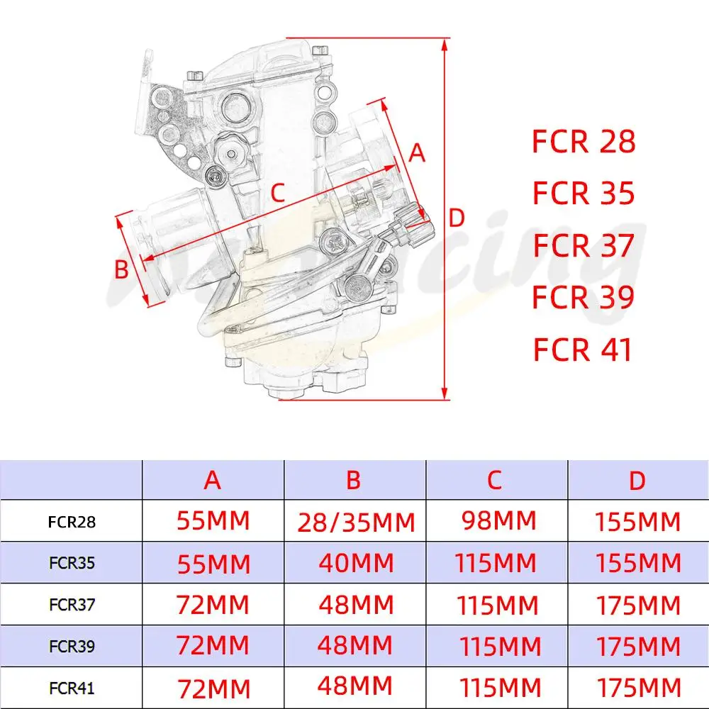 Motorcycles 28 33 35 37 38 39 40 41mm FCR Carburetor Carb For Keihin KTM Husqvarna Yamaha CRF YZF KLX DR 450 650 Dirt Bike ATV