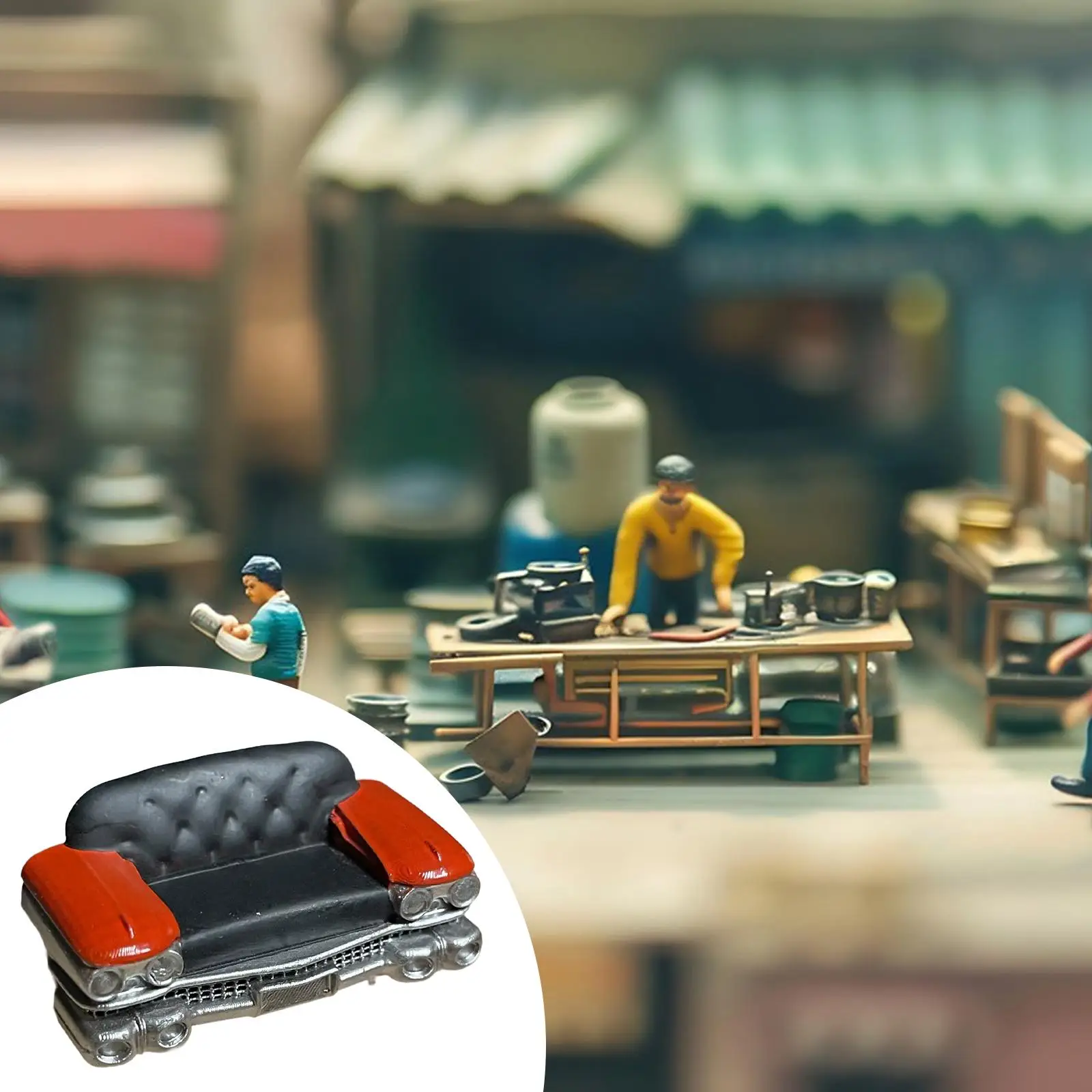 

Миниатюрный автомобильный диван, масштаб 1/64, модель из АБС-пластика, декор сцены для гаража, гостиной, диорамы, дисплей для энтузиастов