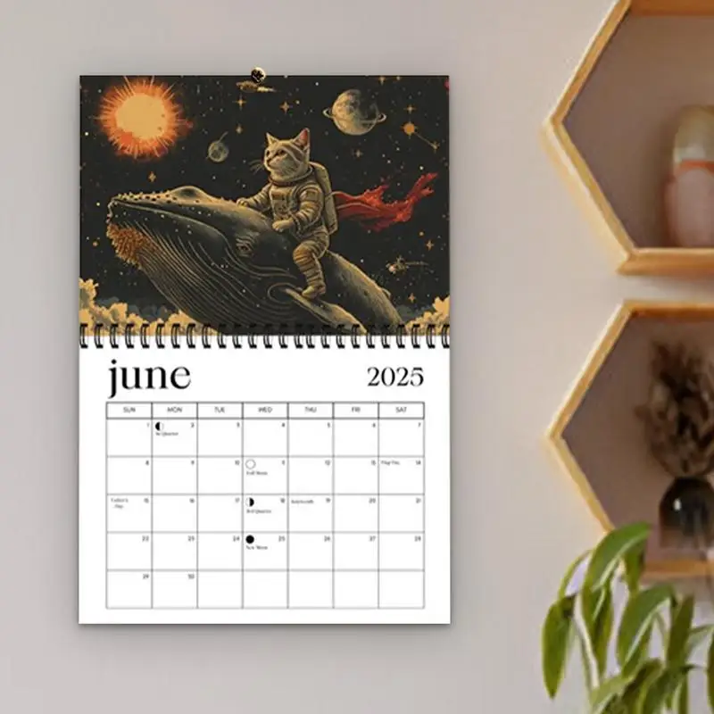 2025 Cat Calendar Cosmic Cats Wall Calendars Daily Weekly Monthly Planner Jan 2025 Dec 2025 Easy Planning Kitten Wall Calendars