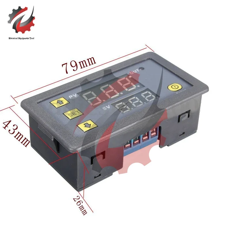 T3231 110V 220V 12/24V Digital Time Delay Relay LED Display Cycle Timer Control Switch Adjustable Timing Relay Time Delay Switch