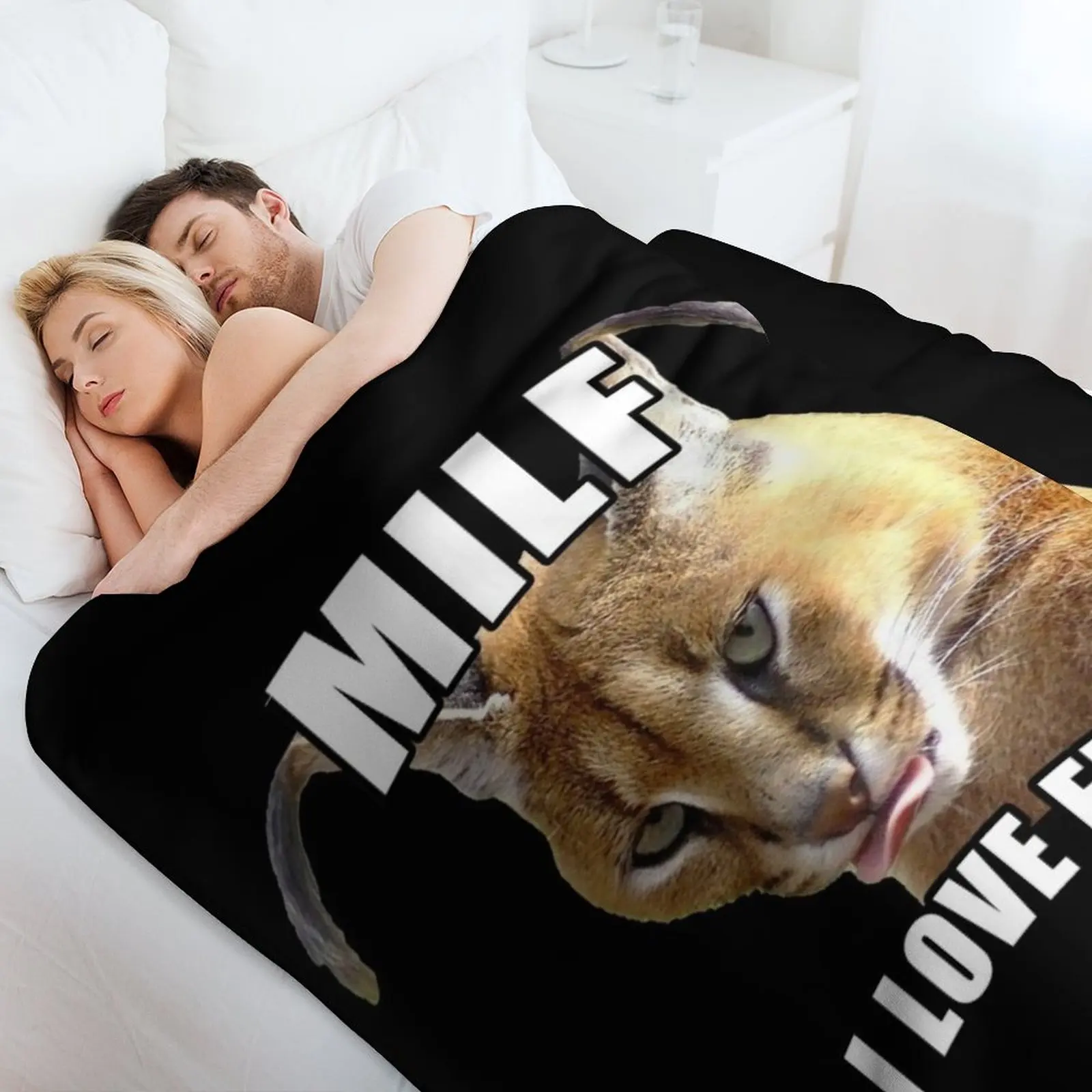 Man I love big floppa meme Big floppa baby caracal Throw Blanket Year Round Soft Comfortable Blanket for Home - view 4
