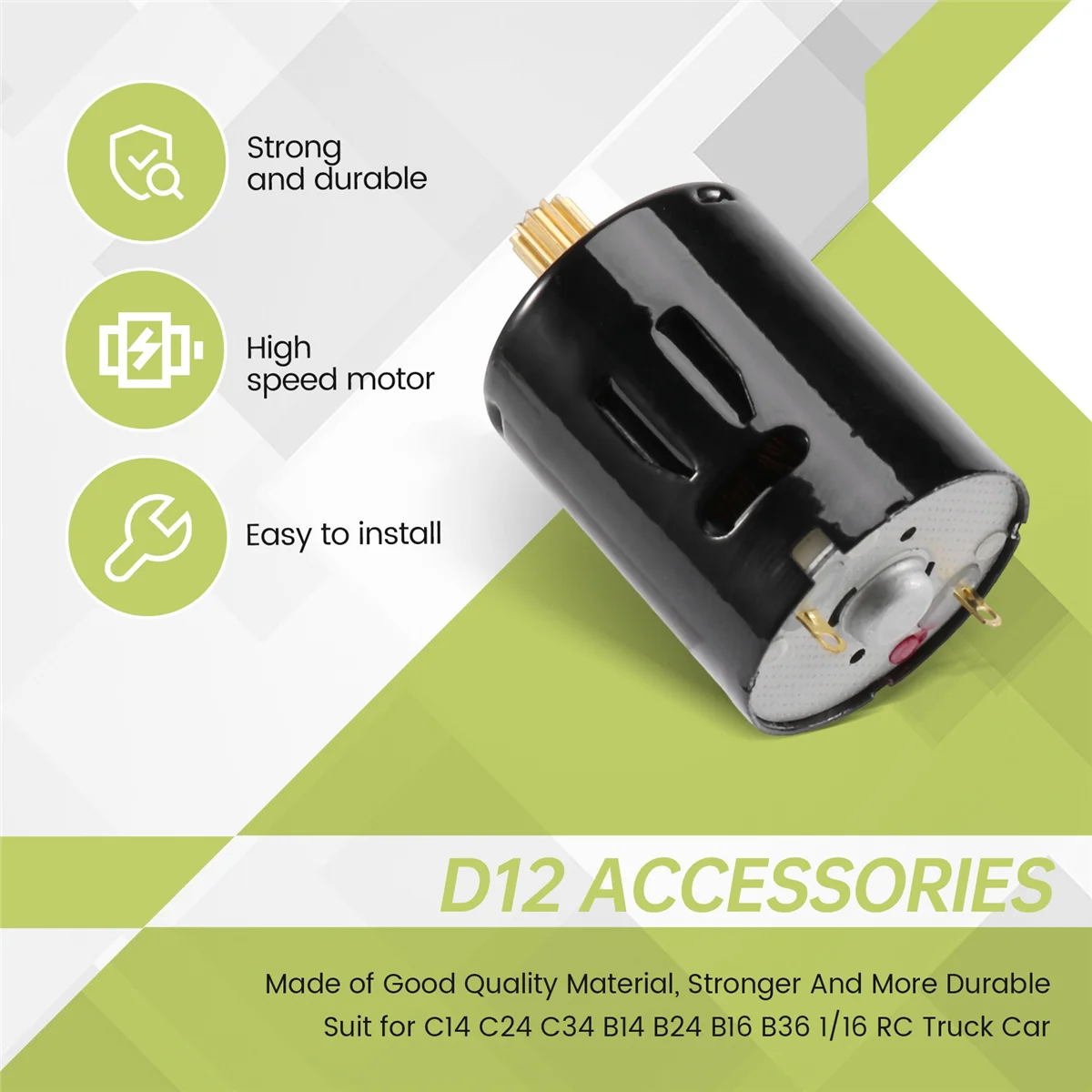 RC سيارة 6 فولت 370 نحى المحرك ل WPL C14 C24 C34 B14 B24 B16 B36 1/16 مركبة يتم التحكم بها عن بُعد سيارة ترقية أجزاء الملحقات #5