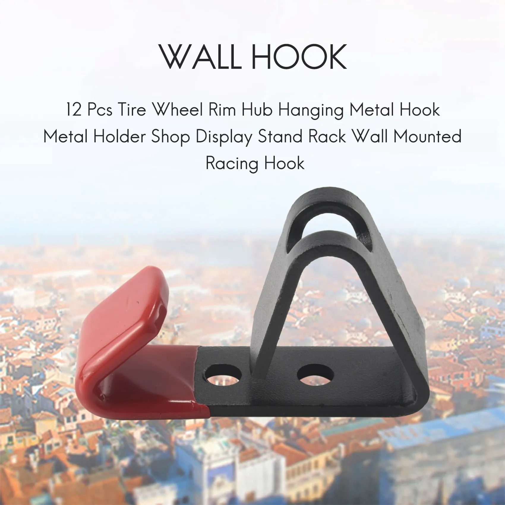 12 Pcs Tire Wheel Rim Hub Hanging Metal Hook Metal Holder Shop Display Stand Rack Wall Mounted Racing Hook