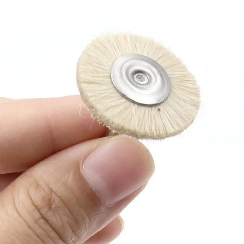 1 Piece T-type White Wool Felt Cotton Mounted Polishing Mini Brush Kit with 3mm Shank for Polishing Jade
