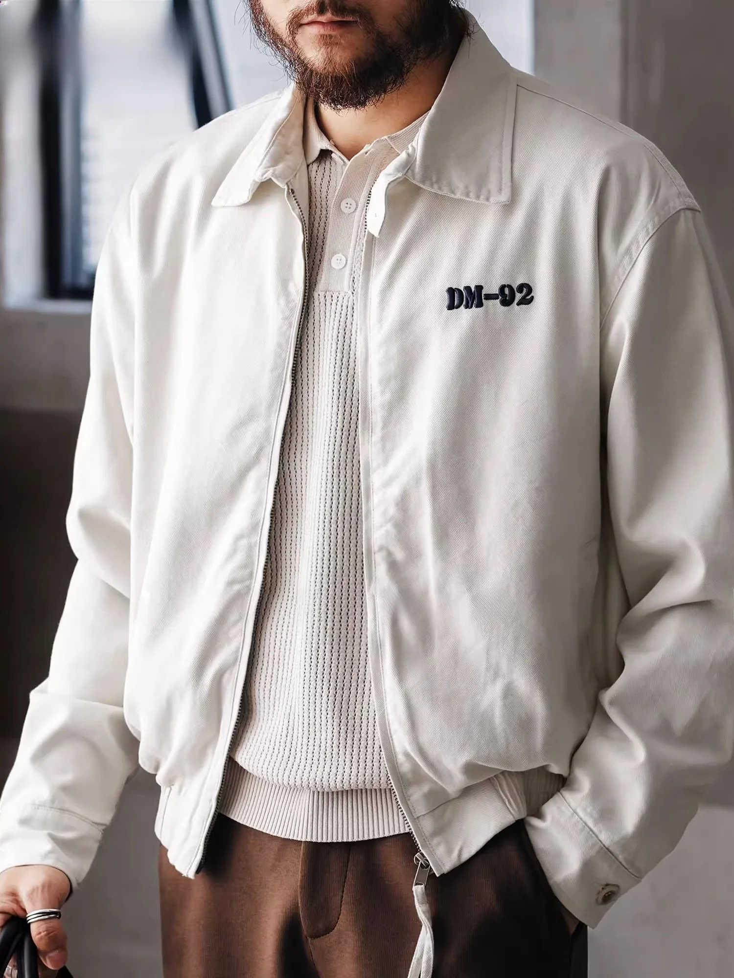 

Классическая мужская куртка-френчкот большого размера из канваса с отложным воротником, свободного кроя, для весны и осени, в стиле ретро, повседневная, модная