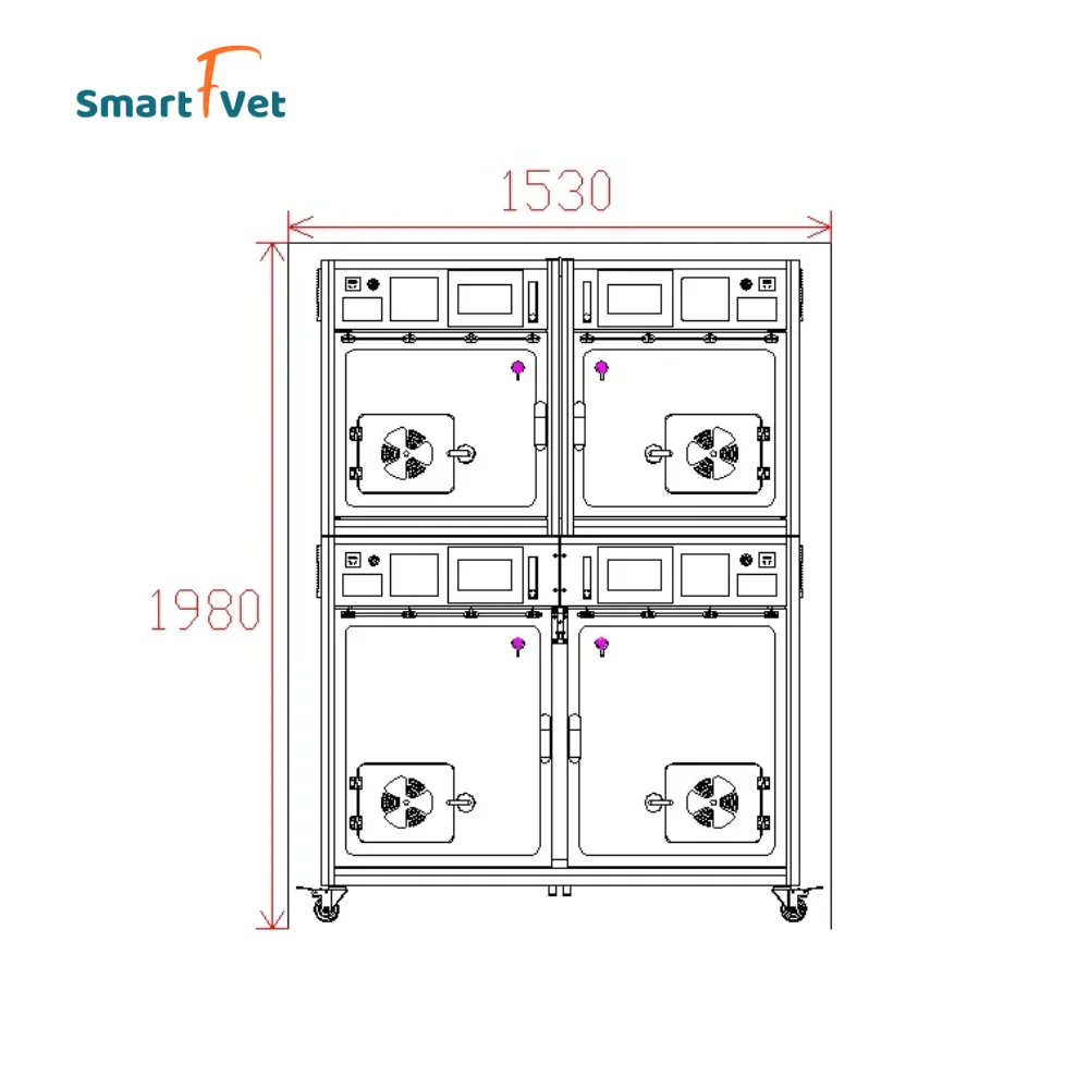 SmartFvet HV-i cu01 Клетка для ветеринарного интенсивного ухода в больнице для домашних животных Клетка для интенсивного ухода за животными