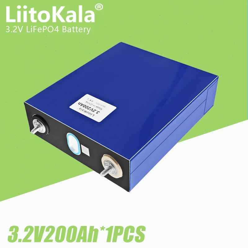 

1pcs LiitoKala 3.2V 200AH Lifepo4 Rechargable Batteries Lithium Iron Phosphate Battery For PV RV Solar Golf Carts EU US Tax Free