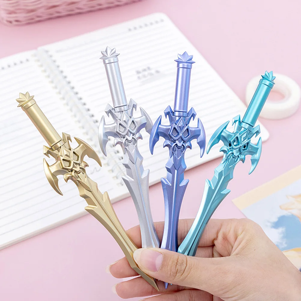 

12 Pcs 0.5mm Black Gel Pens Swords Pen Lightweight Safe Premium Materials Writing Drawing Marking Cards Students Office