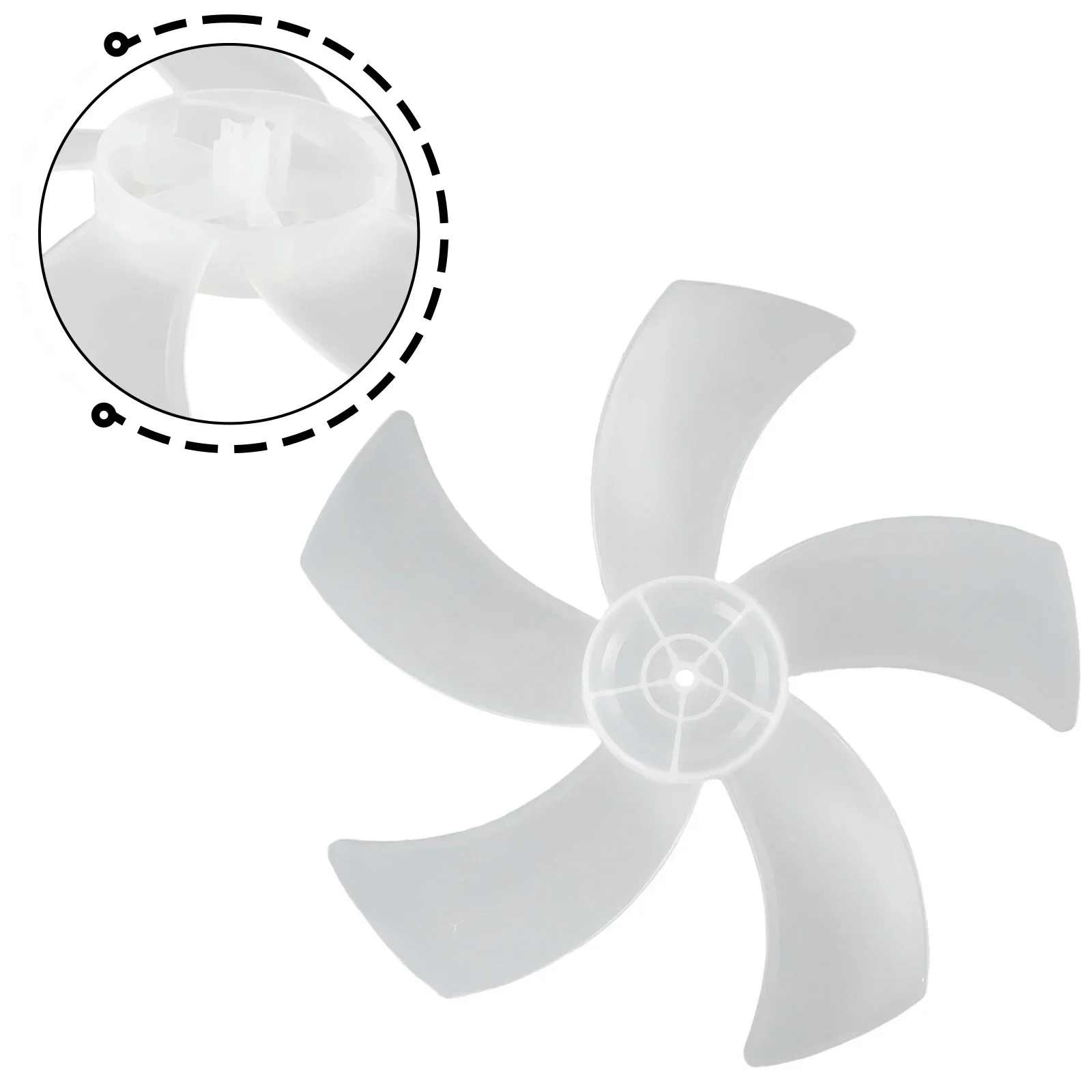 16Inch 5 Leaves Plastic Fan Blade Electric Fan Accessories Household Standing Pedestal Fan Blade Table Fanner With Nut Cover