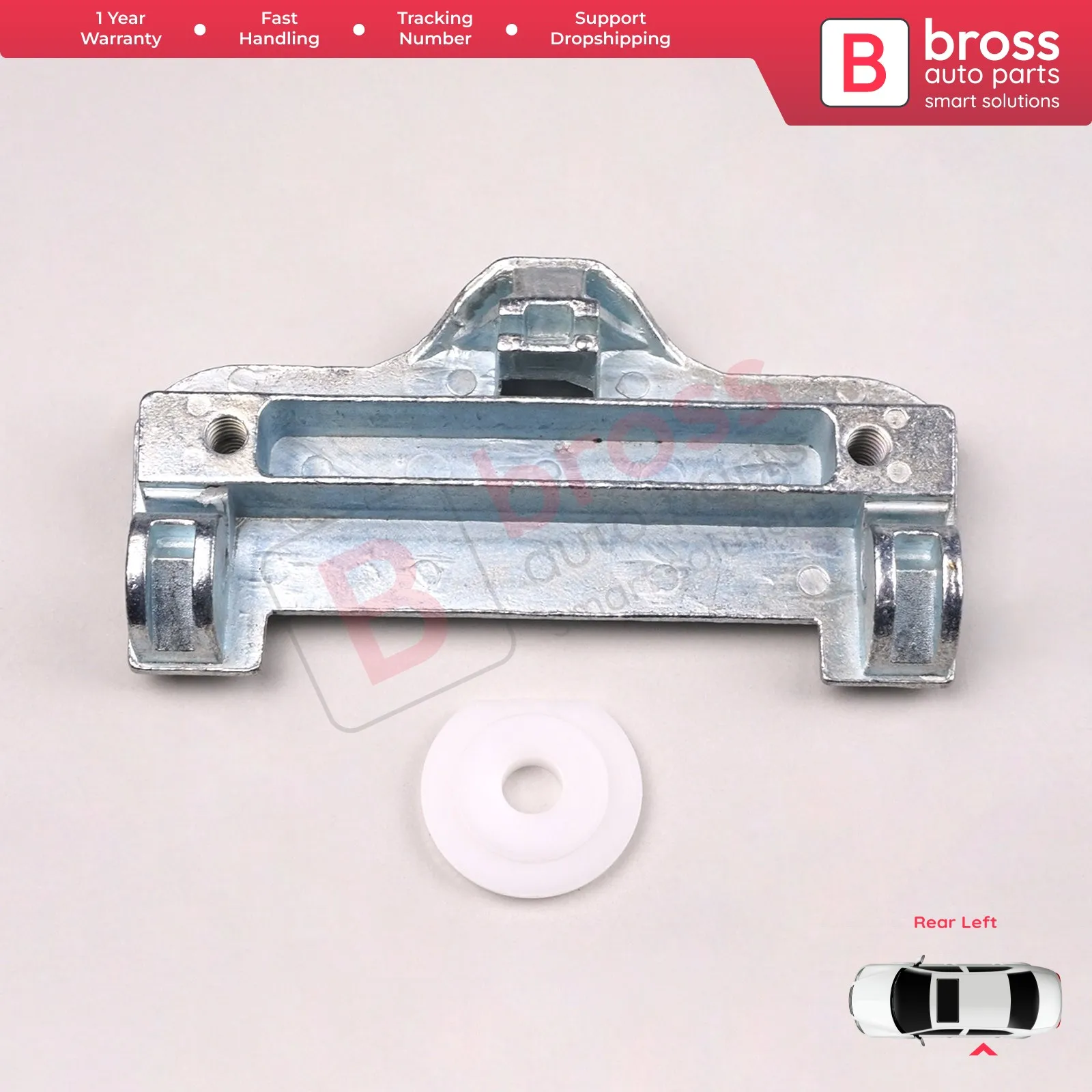 

Bross Auto Parts BWR8 Electrical Power Window Regulator Clip Rear; METAL, Left Door for BMW E39 1995-2004 Made in Turkey