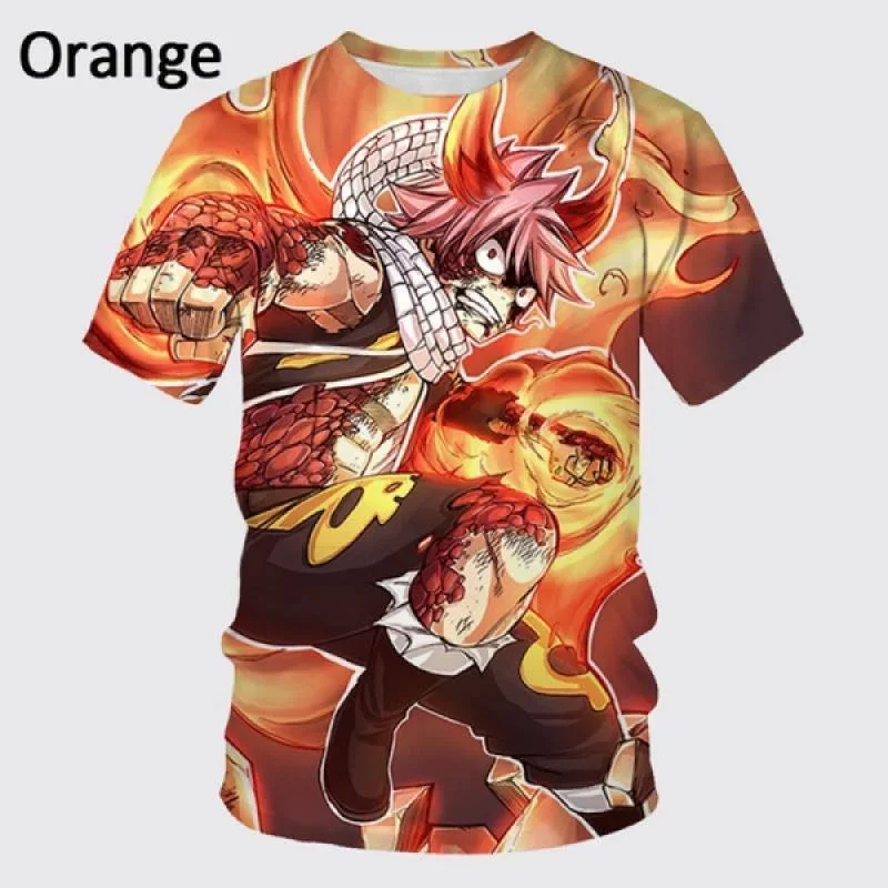 2024 Summer Fashion Fairy Tail 3d Print T-shirt Men Women Anime Casual Short Sleeves