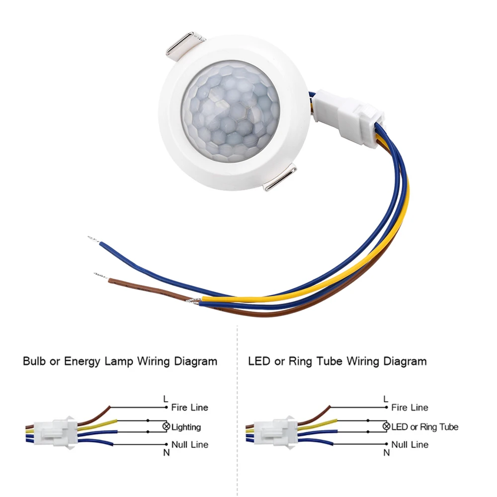 Rilevatore a infrarossi PIR integrato a LED AC 220V interruttore sensore di movimento a infrarossi IR per la regolazione dell\'induzione