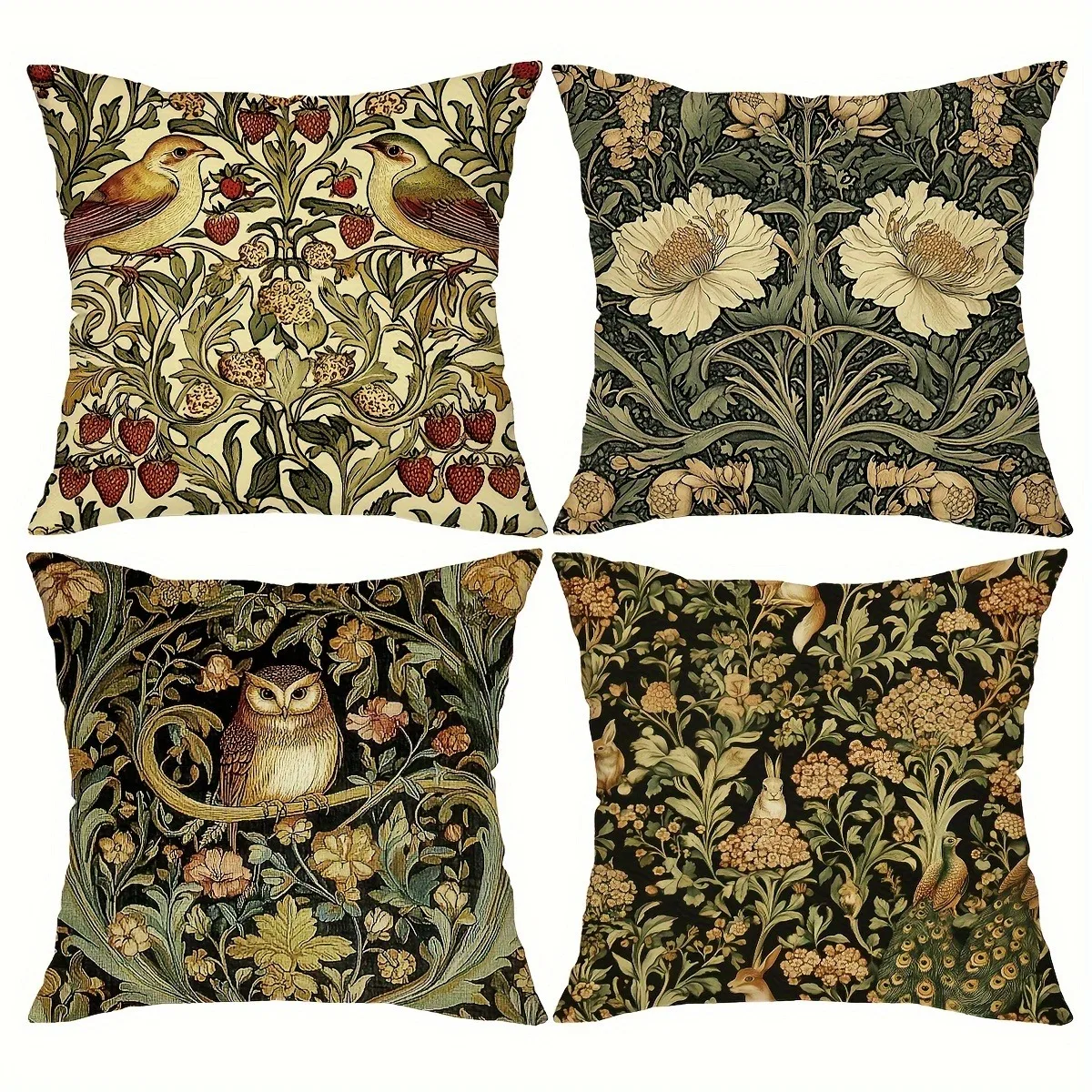 Retro kwiatowa sowa ptak wzór nadruk poszewka na poduszkę sofa do salonu poszewka na poduszkę dekoracja sypialni w domu