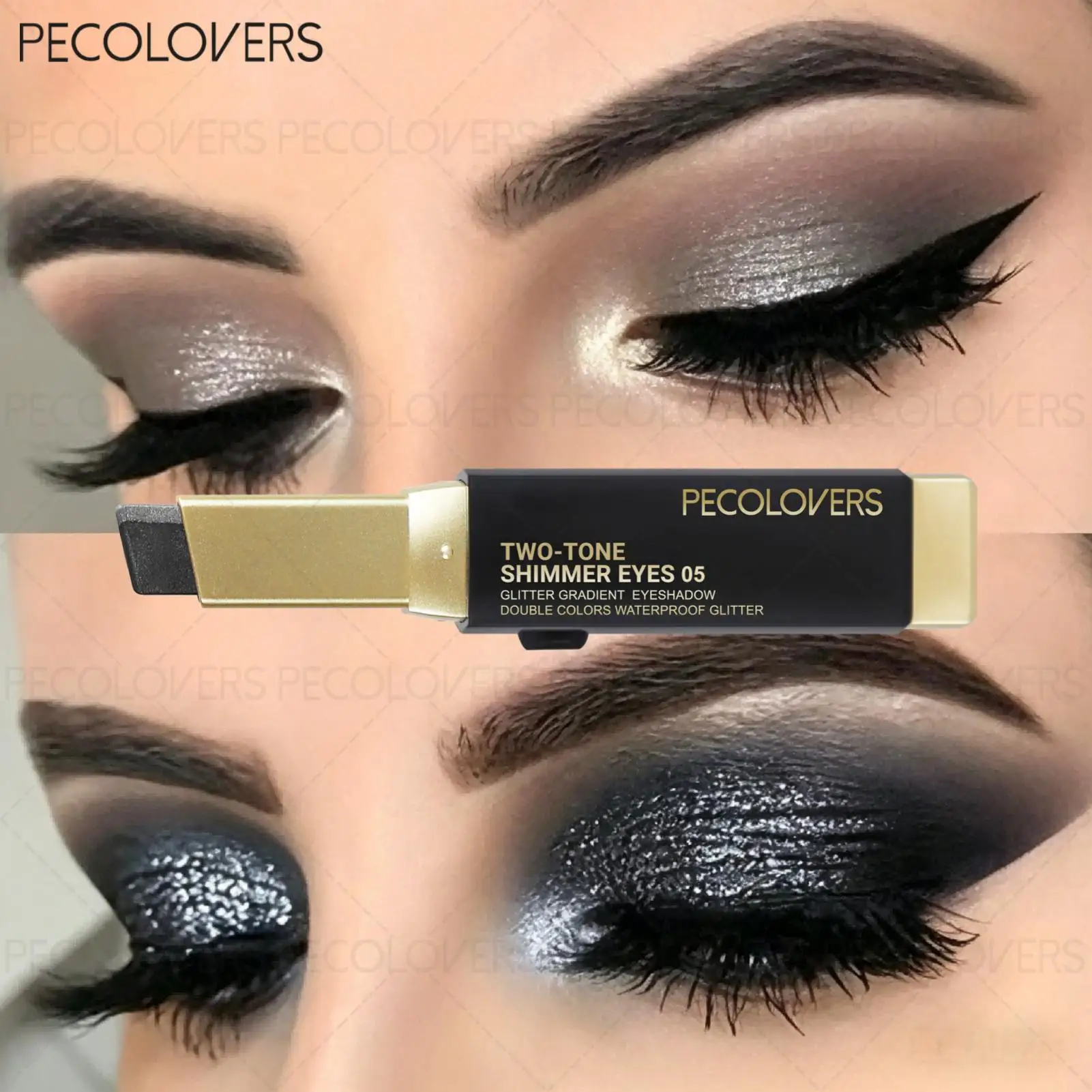1PC Smoked Dual-Color Eyeshadow Stick, Matte Black- Smoked & Gothic Makeup, Designed for Contouring And Highlighting