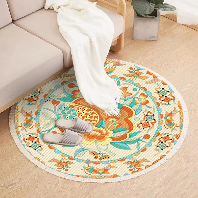 

Nordic Carpet Living Room Modern Minimalist Bedroom Bedside Foot Mat Tassel Cotton Thread Weaving Floor Mat Sofa Carpet