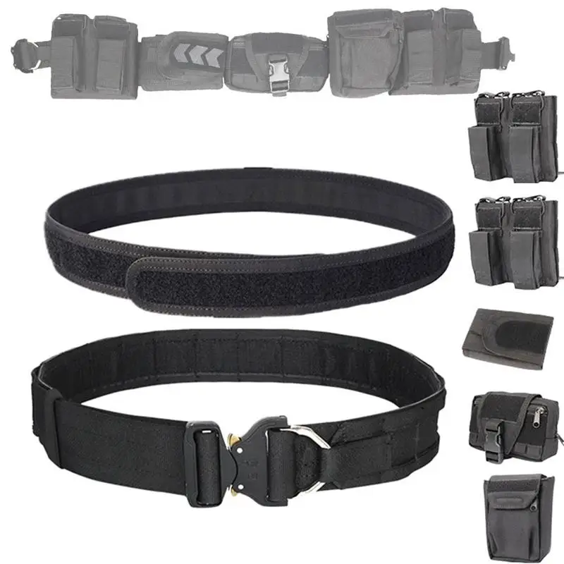 

Tactical Duty Belt with Molle Magazine Pouch, Dump Pouch, IFAK Pouch, Recycling Pouch, 1000D Nylon Adjustable Battle Belt Set