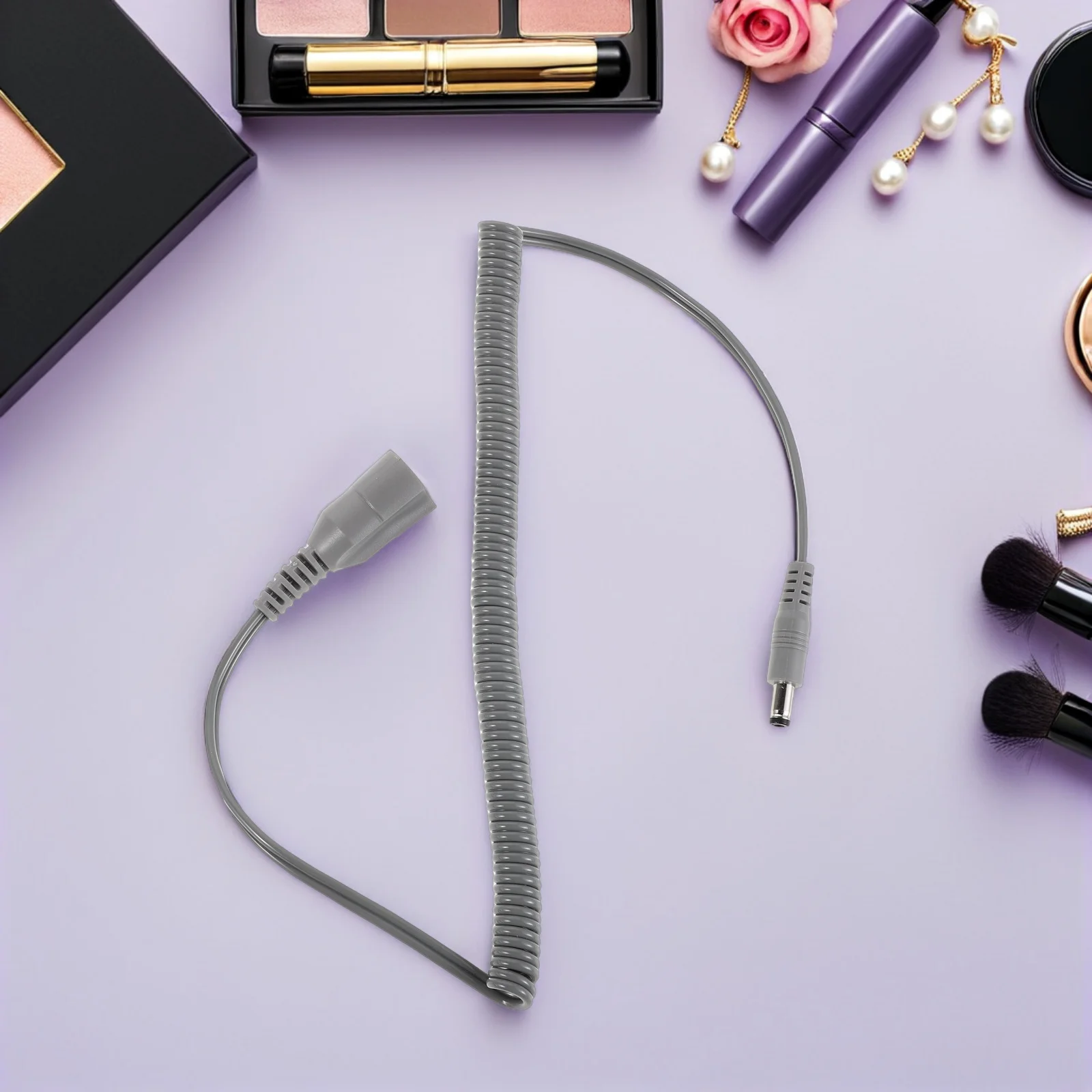 2pcs Drill Power Cord Replacement 30000Rpm Motor Cable For Electric Nail Machine Gray Compatible With Manicure Tools Nail Art