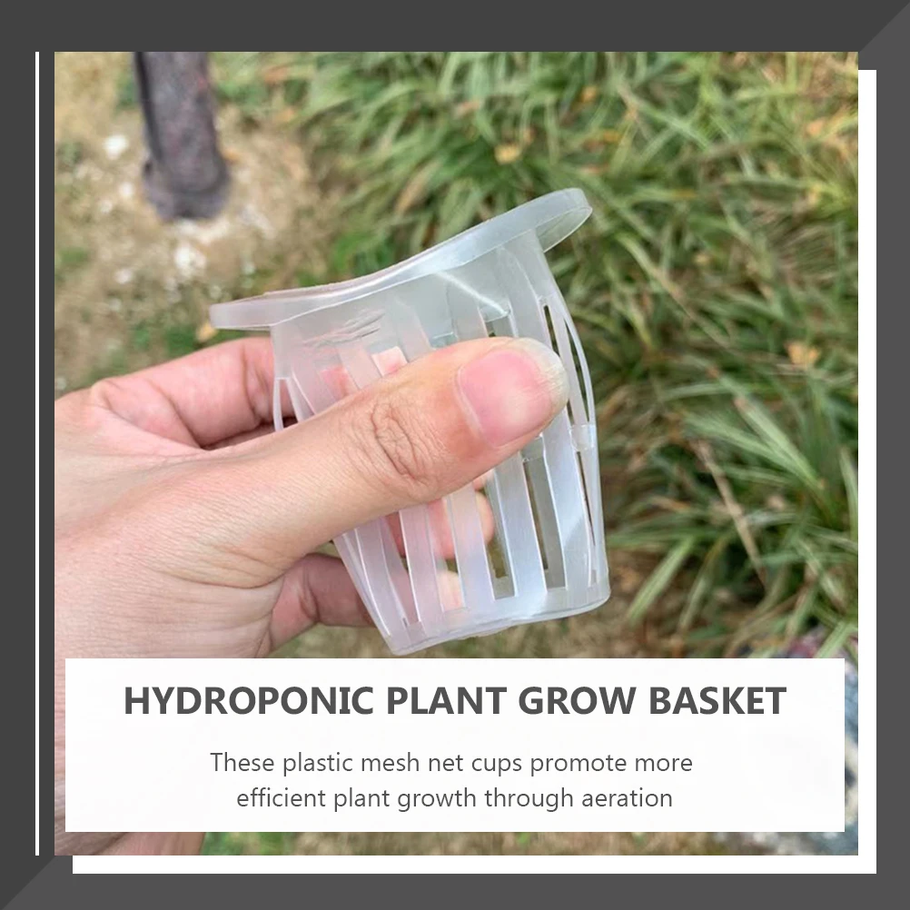 

50Pcs Hydroponic Plant Net Pots Plastic Mesh Baskets Promote Healthy Root Growth Drainage Hydroponic Plant Growth Baskets